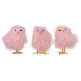 Northlight 3 pc Furry Chicks Figurines Table Decor Set