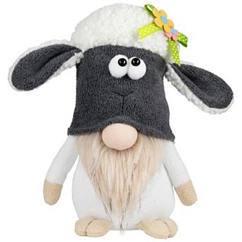 Northlight 9 Inch Plush Floral Sheep Gnome Decoration