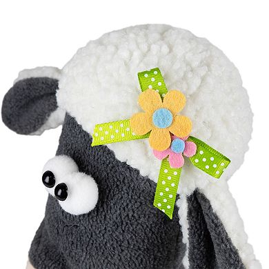 Northlight 9 Inch Plush Floral Sheep Gnome Decoration