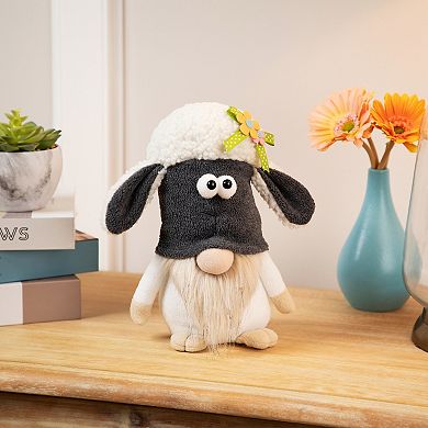 Northlight 9 Inch Plush Floral Sheep Gnome Decoration