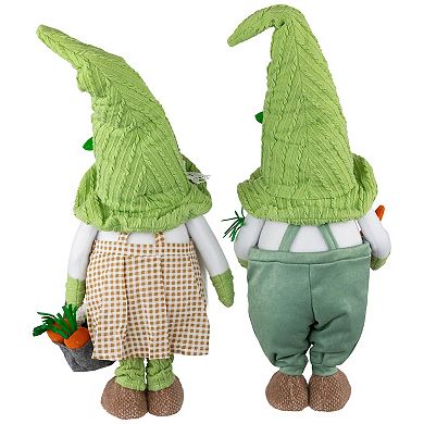 Northlight 15 Inch 2-pc. Gardening Gnomes Easter Figurines Outdoor Decor Set