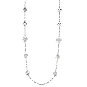 Napier Silver-Tone Coins Strandage Pendant Necklace