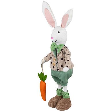 Northlight 18 Inch Polka Dot Boy Rabbit with Carrot Standing Easter Figure