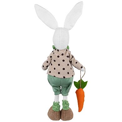 Northlight 18 Inch Polka Dot Boy Rabbit with Carrot Standing Easter Figure