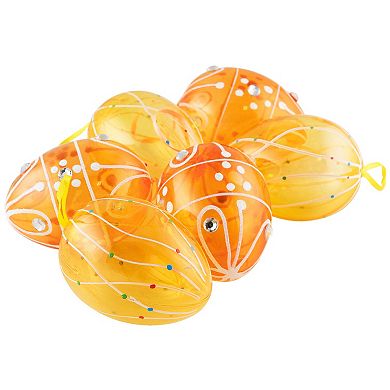 Northlight 6-Piece Transparent Glitter Gem Easter Egg Christmas Ornaments Set