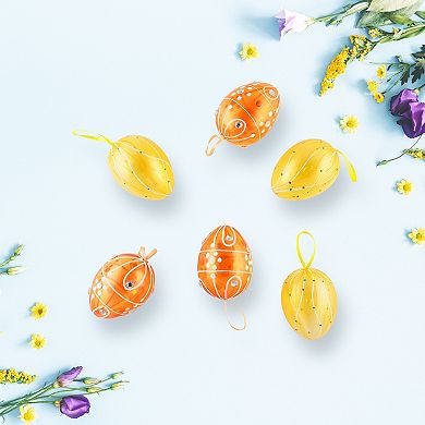 Northlight 6-Piece Transparent Glitter Gem Easter Egg Christmas Ornaments Set