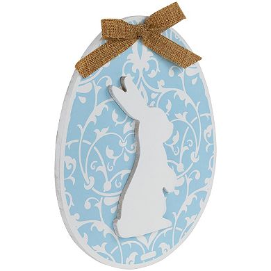 Northlight Easter Egg with Bunny & Burlap Bow Wooden Wall Decor