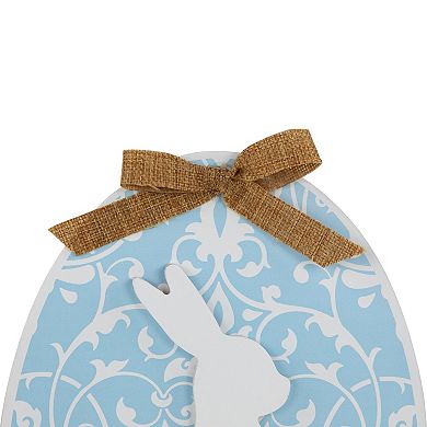 Northlight Easter Egg with Bunny & Burlap Bow Wooden Wall Decor