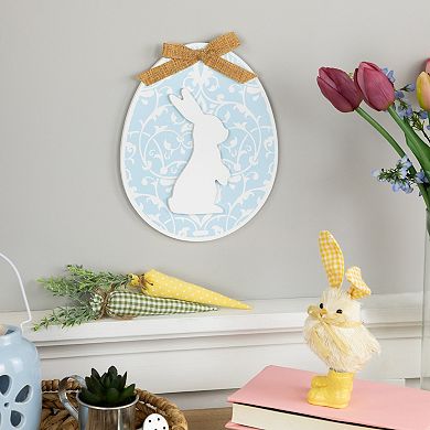 Northlight Easter Egg with Bunny & Burlap Bow Wooden Wall Decor