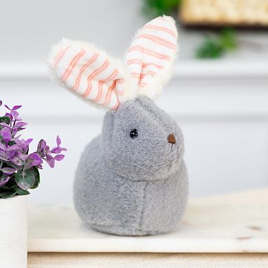Northlight 8 Inch Plush Easter Bunny Rabbit with Striped Ears Spring Figure