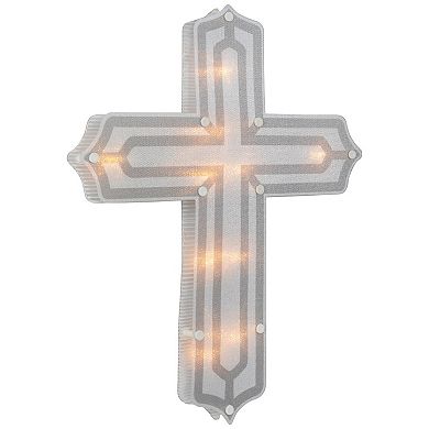 Northlight 14 Inch Light-Up Cross Easter Wall Decor