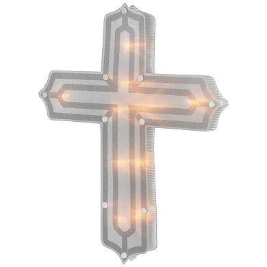 Northlight 14 Inch Light-Up Cross Easter Wall Decor