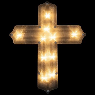 Northlight 14 Inch Light-Up Cross Easter Wall Decor