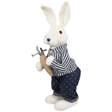 Northlight 19 Inch Standing Boy Bunny with Carrot Easter Figure Decoration