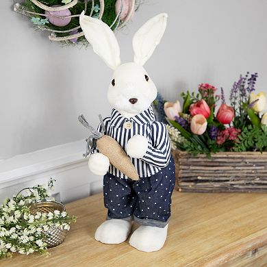 Northlight 19 Inch Standing Boy Bunny with Carrot Easter Figure Decoration