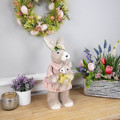 Northlight Mother Rabbit with Baby Bunny Figurine Table Decor
