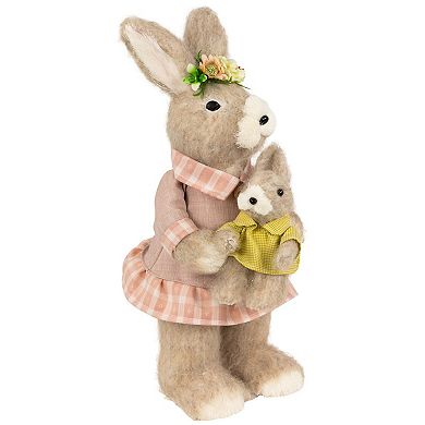 Northlight Mother Rabbit with Baby Bunny Figurine Table Decor