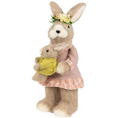 Northlight Mother Rabbit with Baby Bunny Figurine Table Decor