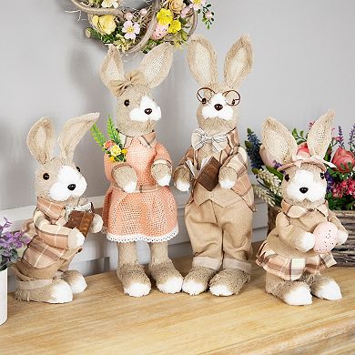 Northlight Rustic Boy Rabbit Easter Figure with Book Table Decor