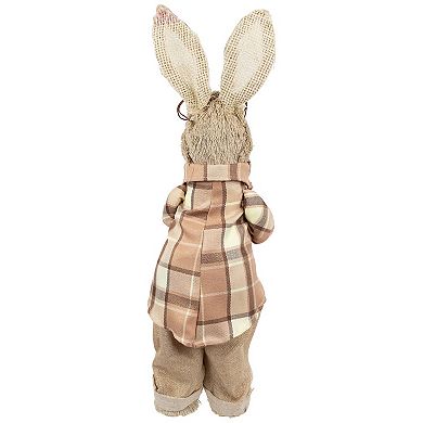 Northlight Rustic Boy Rabbit Easter Figure with Book Table Decor