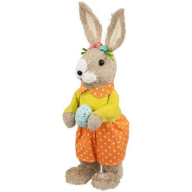 Northlight 15 Inch Standing Girl Rabbit with Easter Egg Figure