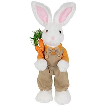 Northlight 15 Inch Plush Standing Boy Rabbit with Overalls Figure