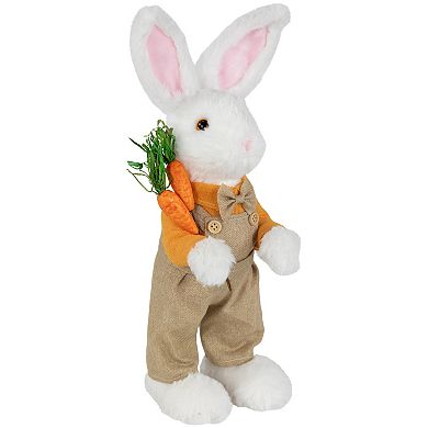 Northlight 15 Inch Plush Standing Boy Rabbit with Overalls Figure
