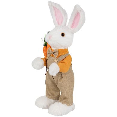 Northlight 15 Inch Plush Standing Boy Rabbit with Overalls Figure