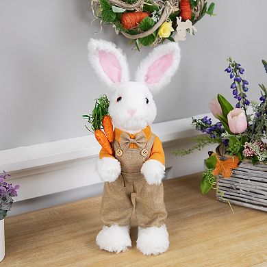 Northlight 15 Inch Plush Standing Boy Rabbit with Overalls Figure