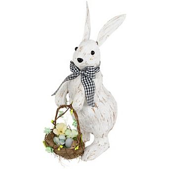 Northlight 13 Inch Rabbit with Easter Basket Decoration Table Decor