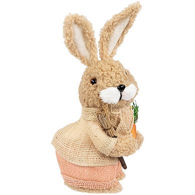 Northlight 11 Inch Plush Boy Easter Rabbit Figurine with Carrots