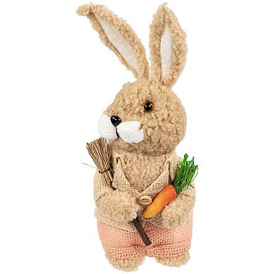 Northlight 11 Inch Plush Boy Easter Rabbit Figurine with Carrots