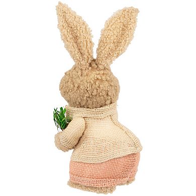 Northlight 11 Inch Plush Boy Easter Rabbit Figurine with Carrots