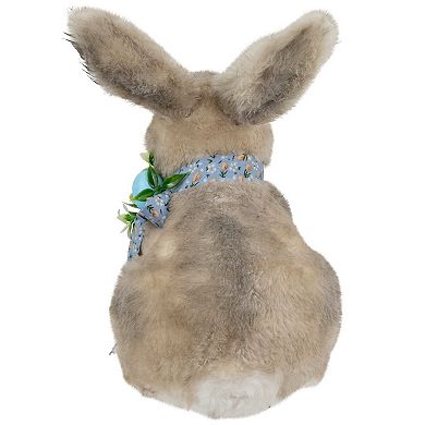 Northlight 8 Inch Plush Rabbit with Floral Bow Figurine Table Decor