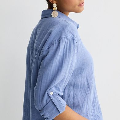 Women's Sonoma Goods For Life® Oversized Boyfriend Shirt