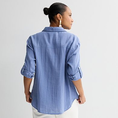 Women's Sonoma Goods For Life® Oversized Boyfriend Shirt