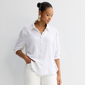 Women's Sonoma Goods For Life® Oversized Boyfriend Shirt