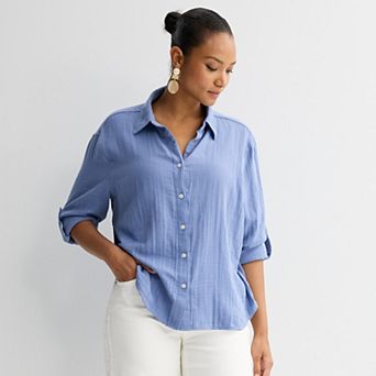 Women's Sonoma Goods For Life® Oversized Boyfriend Shirt