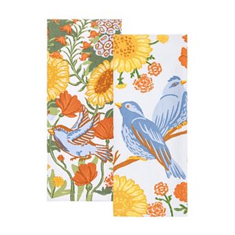 Celebrate Together™ Fall 2-Pack Sunflower Birds Kitchen Towels