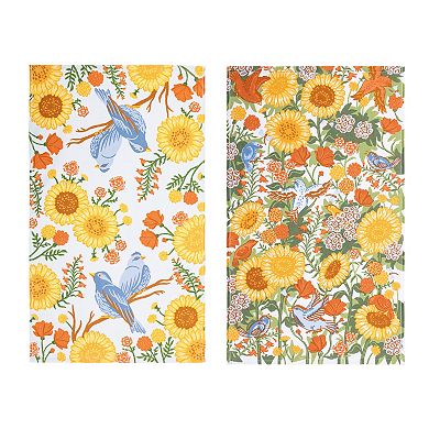 Celebrate Together Fall 2-Pack Sunflower Birds Kitchen Towels