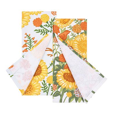 Celebrate Together Fall 2-Pack Sunflower Birds Kitchen Towels