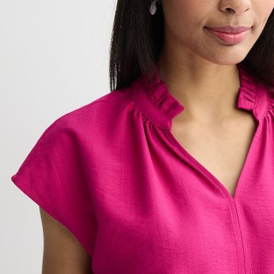 Women's Nine West Ruffle Neck Popover Blouse