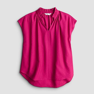 Women's Nine West Ruffle Neck Popover Blouse