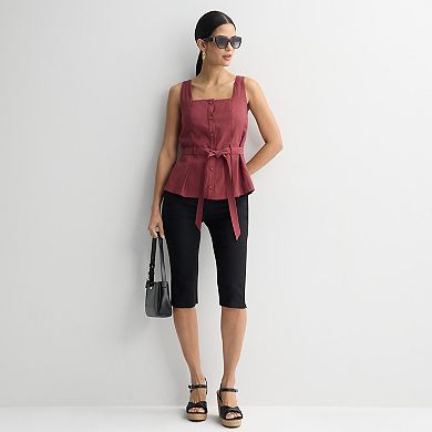 Women's Nine West Sleeveless Belted Top