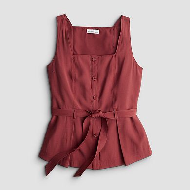 Women's Nine West Sleeveless Belted Top