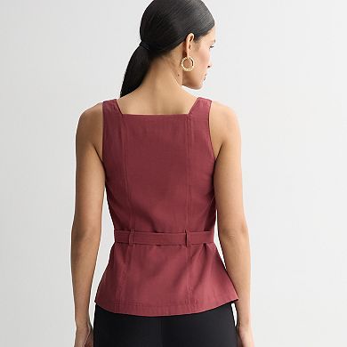 Women's Nine West Sleeveless Belted Top