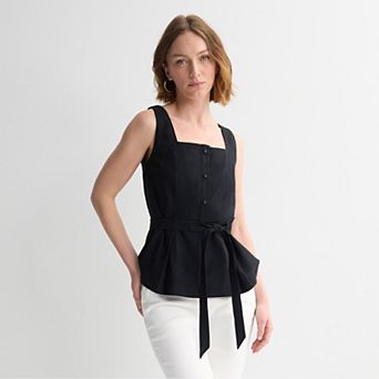 Women's Nine West Sleeveless Belted Top