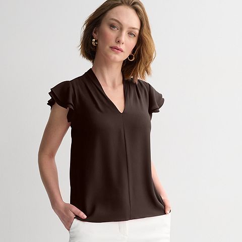Женская блузка Nine West Flutter Sleeve с воздушными рукавами