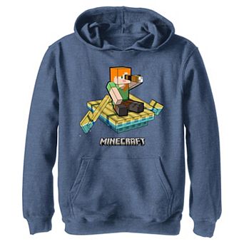 Boys 4-20 Minecraft Alexs Raft Graphic Hoodie