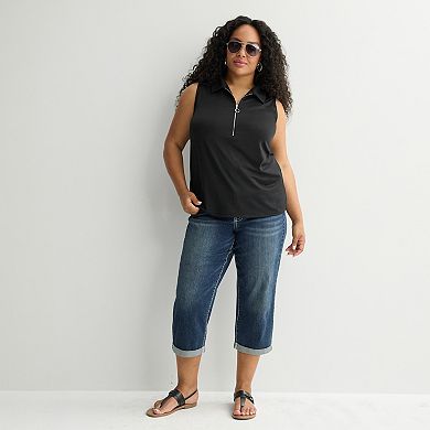 Plus Size Apt. 9® Sleeveless Zip Top